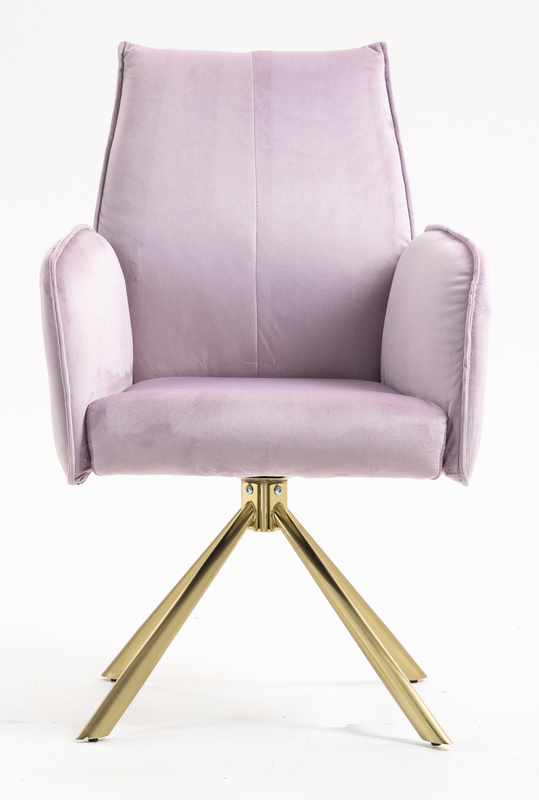 HR280 CSILLAGLÁB Halványlila Modern Velúr Szék Arany lábbal