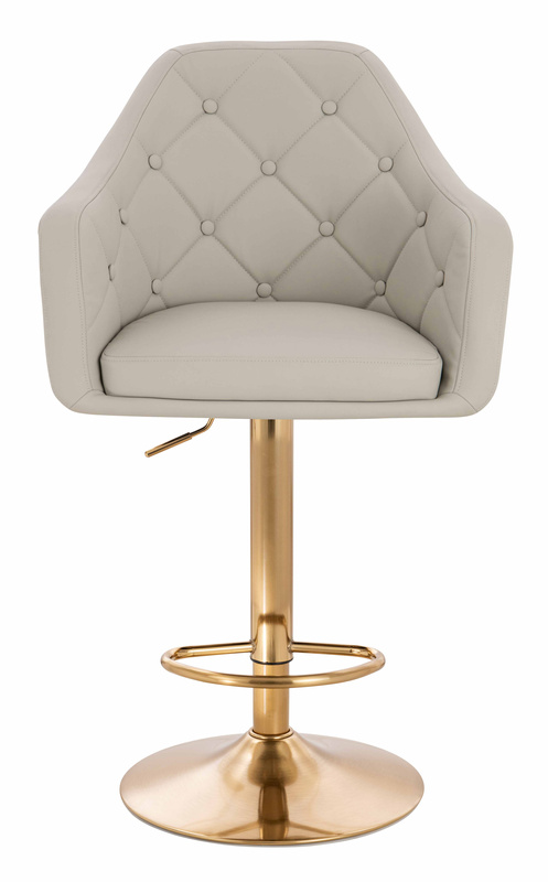 HR831W Ecru Műbőr Premium Soft szék Arany lábbal