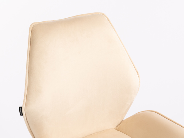 HR350N Krémszínű modern velúr szék arany lábbal