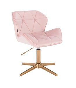 HR111CROSS Púderrózsaszín modern műbőr szék arany lábbal