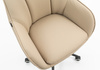 HR2055K Krémszínű Modern Műbőr Szék Fekete lábbal