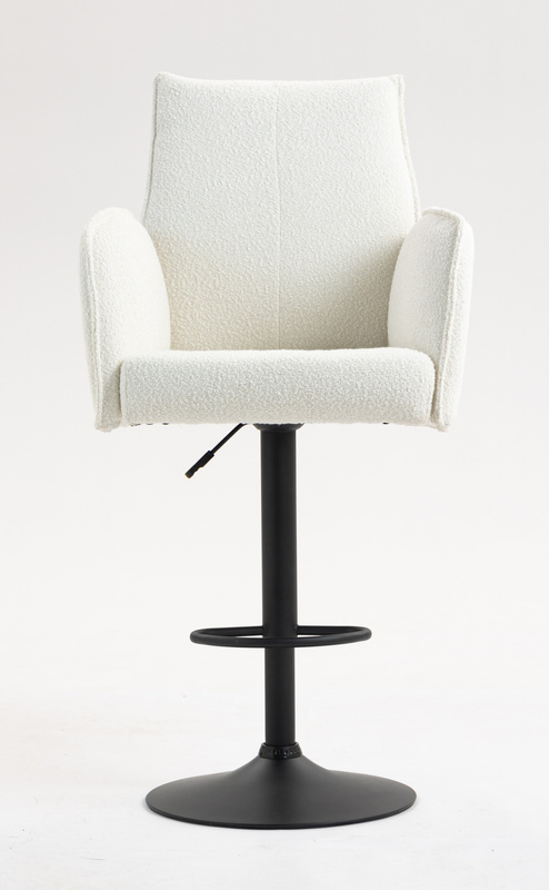 HR280W Krémszínű modern boucle szék fekete lábbal