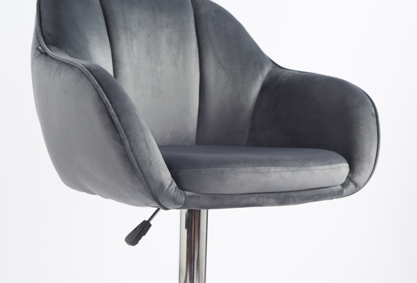 HR2055W Grafit Modern Velúr Szék Krómozott lábbal