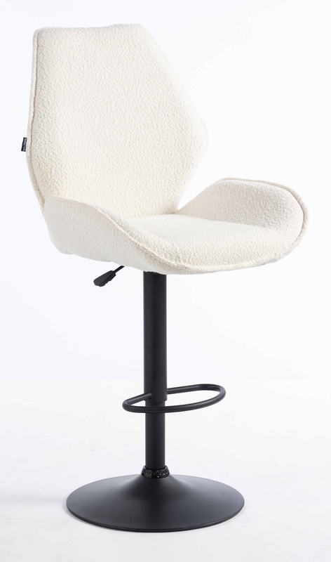 HR350W Krémszínű modern boucle szék fekete lábbal