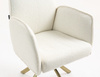 HR280 CSILLAGLÁB Krémszínű modern boucle szék arany lábbal