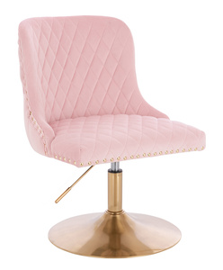HR940N Púder Rózsaszín Modern Velúr Szék Arany lábbal