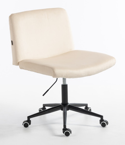 HR150K Krémszínű Modern Velúr Szék Fekete lábbal