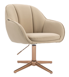 HR2055CROSS Krémszínű Modern Műbőr Szék Aany lábbal