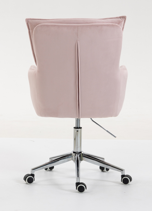 HR250K Púder Rózsaszín modern velúr szék krómozott lábbal