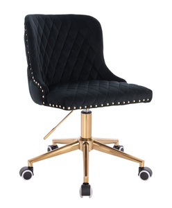 HR940K Fekete Modern Velúr Szék Arany lábbal