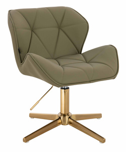 HR111CROSS Khaki Műbőr Premium Soft szék arany lábbal