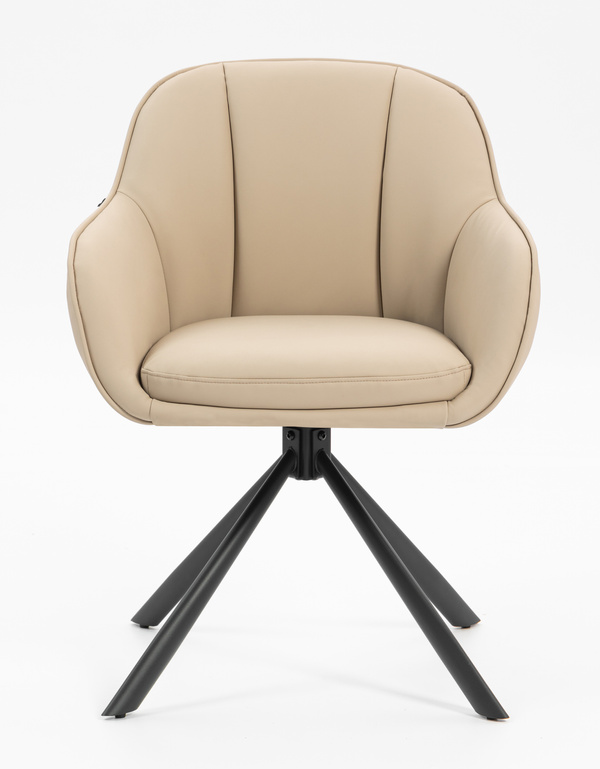 HR2055 CSILLAGLÁB Krémszínű Modern Műbőr Szék Fekete lábbal