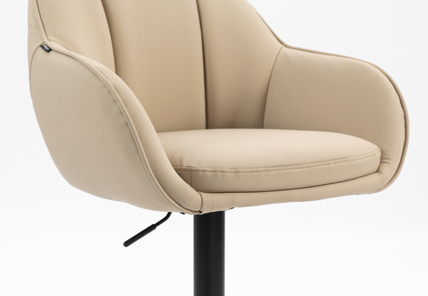 HR2055KW Krémszínű Modern Műbőr Szék Fekete lábbal