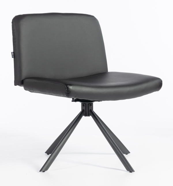 HR150 CSILLAGLÁB Fekete Modern Műbőr Szék Fekete lábbal