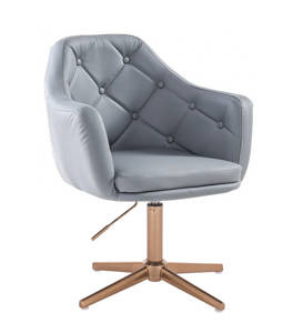HR831CROSS Szürke Modern Műbőr Szék Arany lábbal