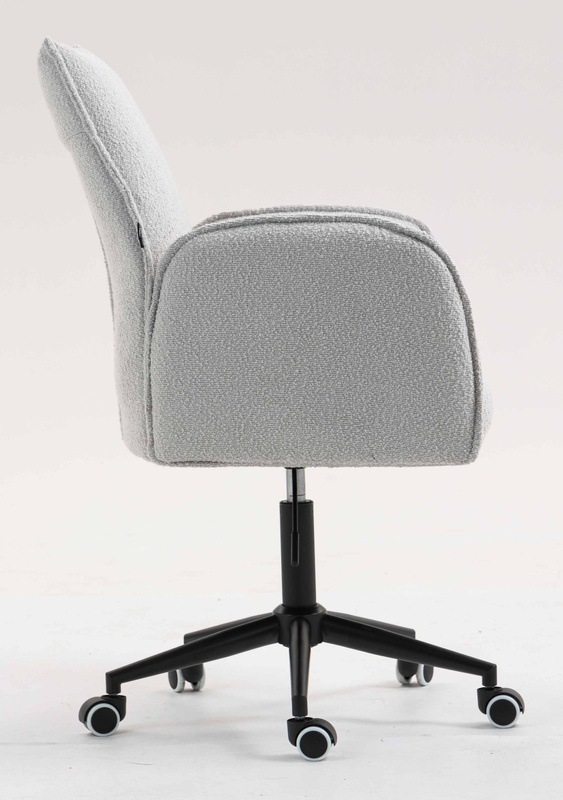 HR280K Szürke modern boucle szék fekete lábbal