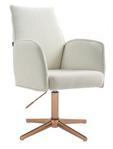 HR280CROSS Krémszínű modern boucle szék arany lábbal