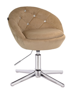 HR948CROSS Latte Modern Velúr Szék Krómozott lábbal