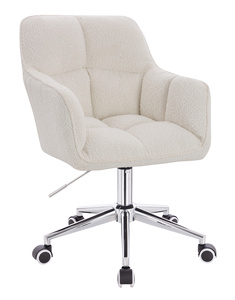 HR550K Krémszínű modern boucle szék krómozott lábbal