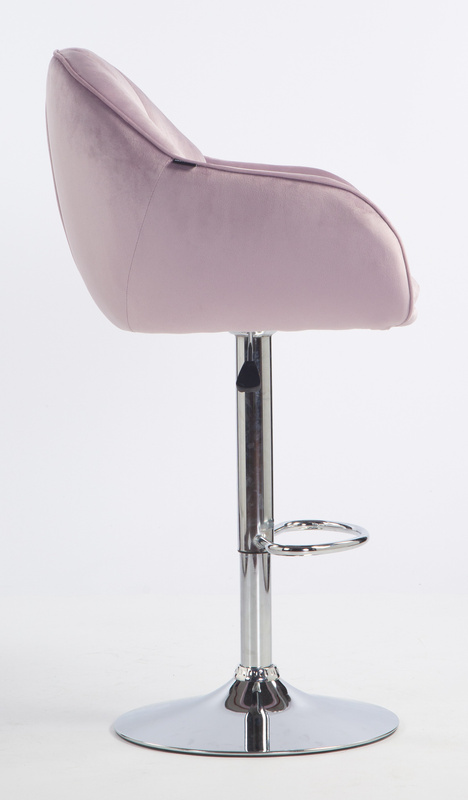HR2055W Halványlila Modern Velúr Szék Krómozott lábbal