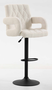 HR8404W Krémszínű Boucle szék fekete lábbal