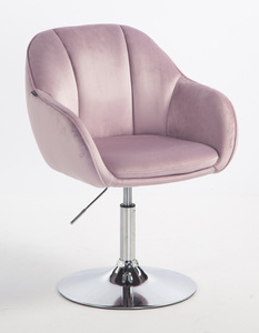HR2055N Halványlila Modern Velúr Szék Krómozott lábbal