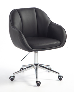 HR2055K Fekete Modern Műbőr Szék Krómozott lábbal