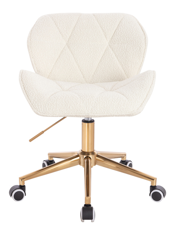 HR111K Krémszínű modern boucle szék arany lábbal