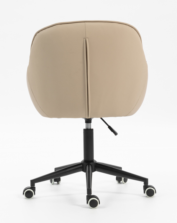 HR2055K Krémszínű Modern Műbőr Szék Fekete lábbal