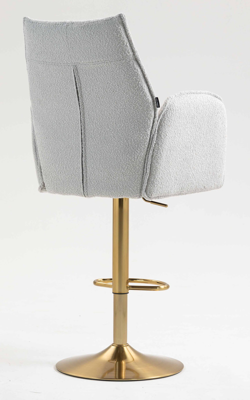 HR280W Szürke modern boucle szék arany lábbal