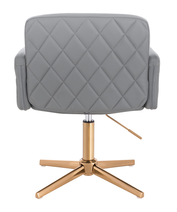 HR802CROSS Szürke Modern Műbőr Szék Arany lábbal