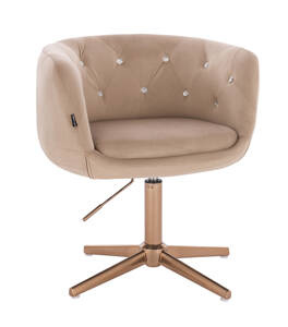 HR333CCROSS Latte modern velúr szék arany lábbal