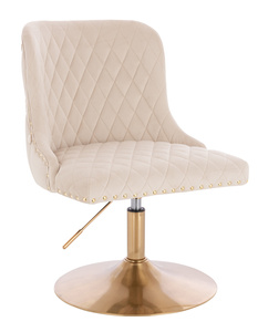 HR940N Krémszínű Modern Velúr Szék Arany lábbal