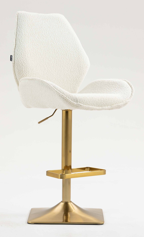 HR350KW Krémszínű boucle velúr szék arany lábbal