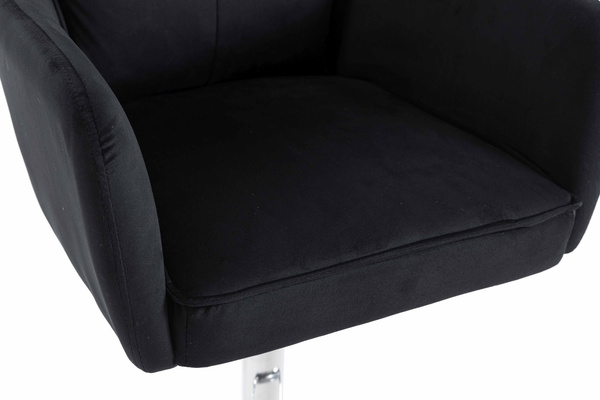 HR250W Fekete modern velúr szék krómozott lábbal