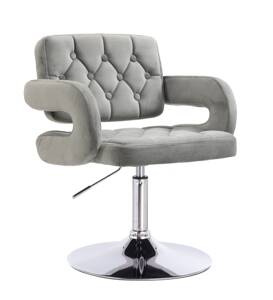 HR8403N Acél modern velúr szék krómozott lábbal
