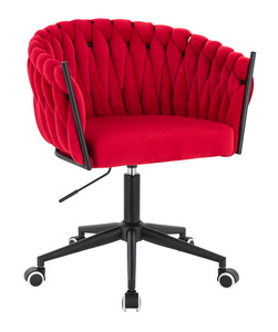 HR750K Vörös Modern Velúr Szék Fekete lábbal
