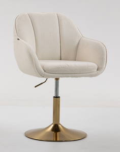 HR2055N Krémszínű Modern Boucle Szék Arany lábbal
