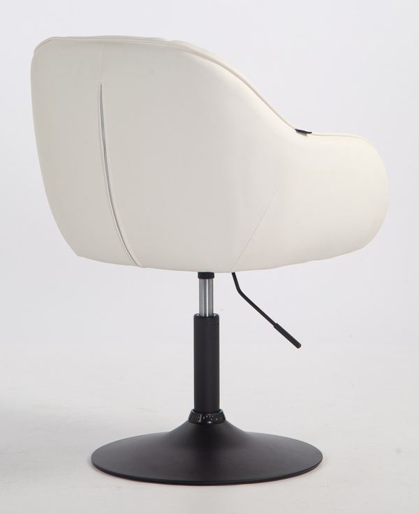 HR2055N Fehér Modern Műbőr Szék Fekete lábbal