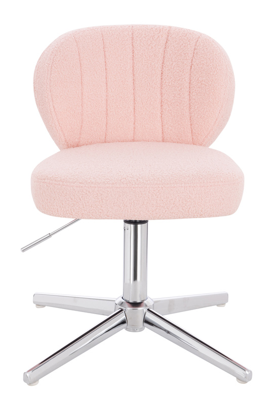 HR193CROSS Púder Rózsaszín modern boucle szék krómozott lábbal