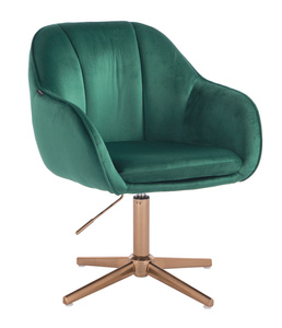 HR2055CROSS Sötétzöld Modern Velúr Szék Arany lábbal