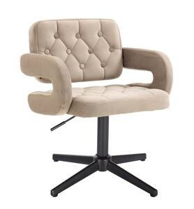 HR8403CROSS Latte modern velúr szék fekete lábbal