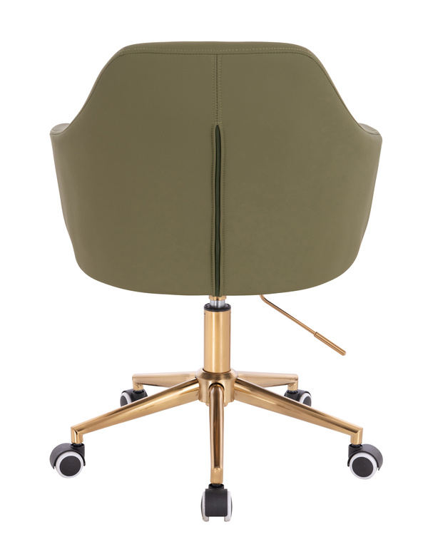 HR831K Khaki Műbőr Premium Soft szék Arany lábbal