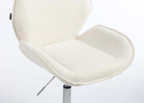 HR350N Krémszínű modern boucle szék krómozott lábbal