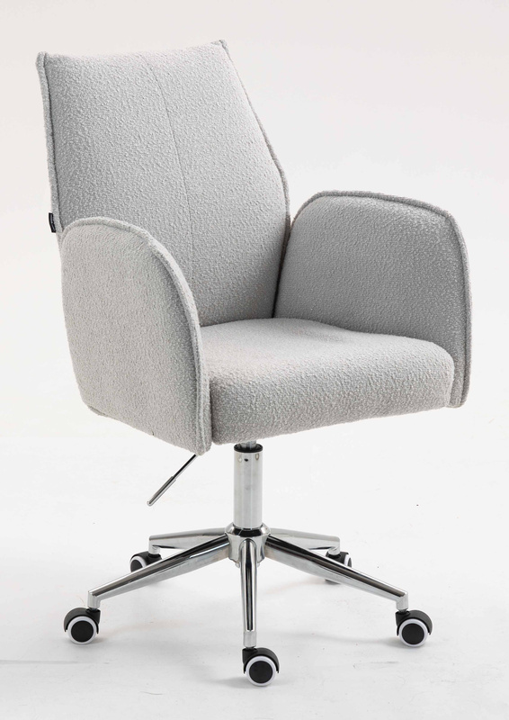 HR280K Szürke modern boucle szék krómozott lábbal
