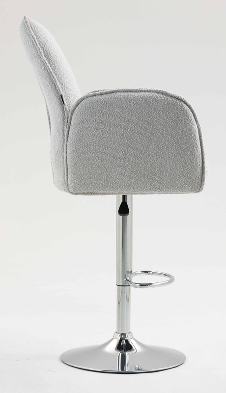 HR280W Szürke modern boucle szék krómozott lábbal
