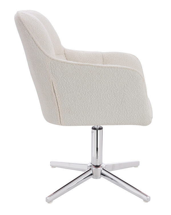 HR550CROSS Krémszínű modern boucle szék krómozott lábbal