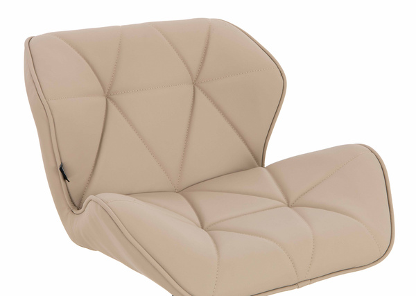 HR111N Krémszínű Műbőr Premium Soft szék arany lábbal