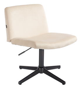 HR150CROSS Krémszínű Modern Velúr Szék Fekete lábbal