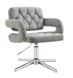HR8403CROSS Acél modern velúr szék krómozott lábbal
